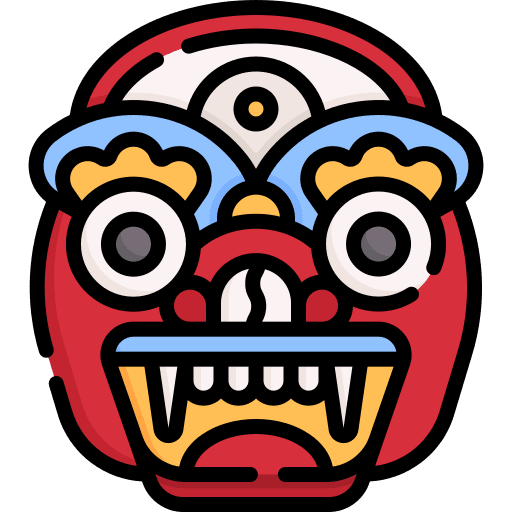 Barong mask cultures decorations chinese new year icon Barong mask cultures decorations chinese new year icon