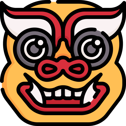 Barong mask decorations culture dragon head icon Barong mask decorations culture dragon head icon