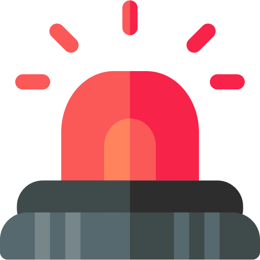 Siren red light flashlight warning icon