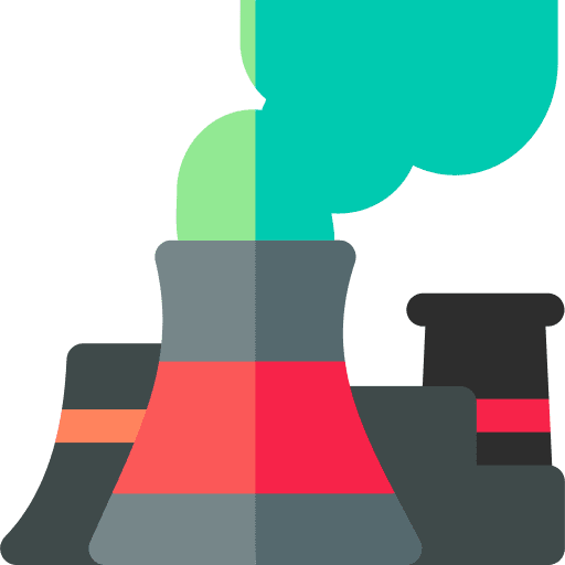 Power station chimney station radiation icon Power station chimney station radiation icon