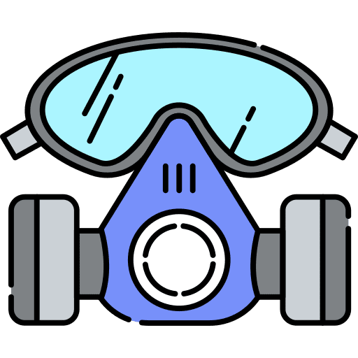 Safety protective equipement face mask safety icon