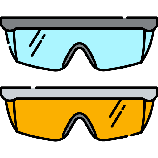 Safety glasses protective equipement safety glasses security icon Safety glasses protective equipement safety glasses security icon