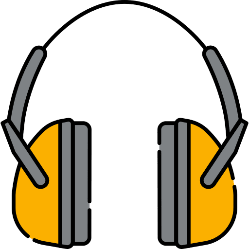 Safety high noise ear protection headphones icon