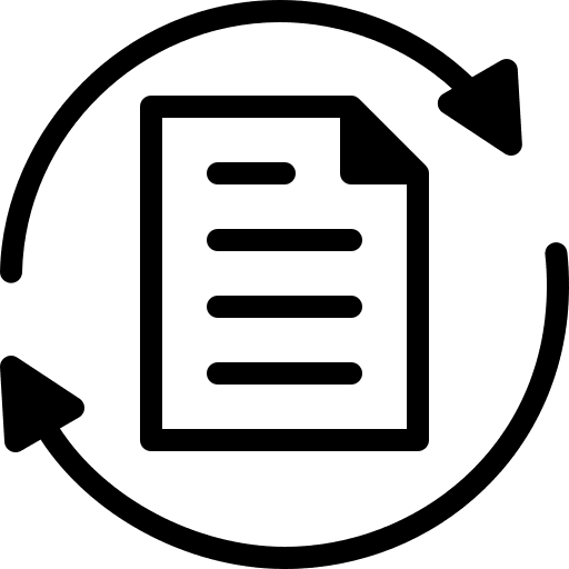 Document page refresh circular arrows icon