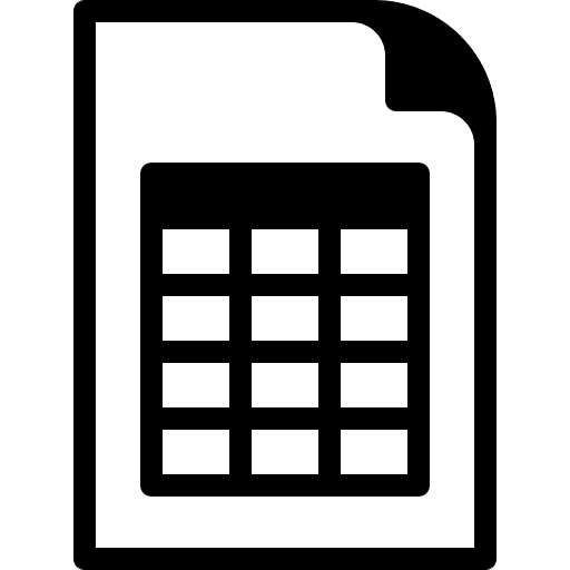 File excel sheet files and folders icon