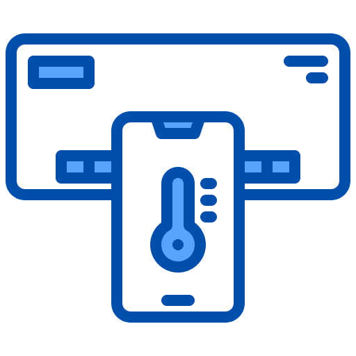 Air conditioner wifi temperature buildings icon Air conditioner wifi temperature buildings icon