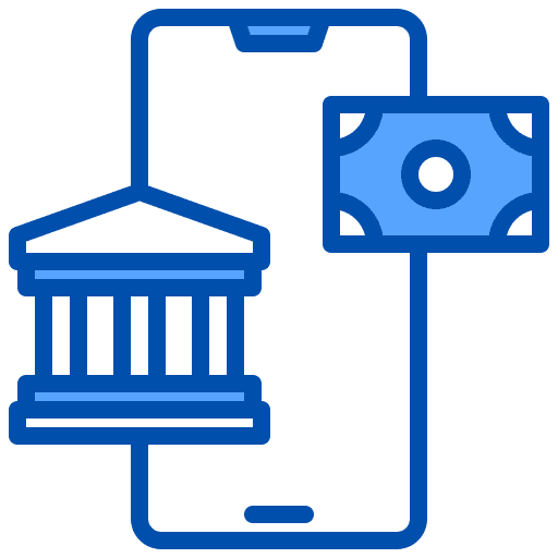 Bank dollar ecommerce mobile payment icon Bank dollar ecommerce mobile payment icon
