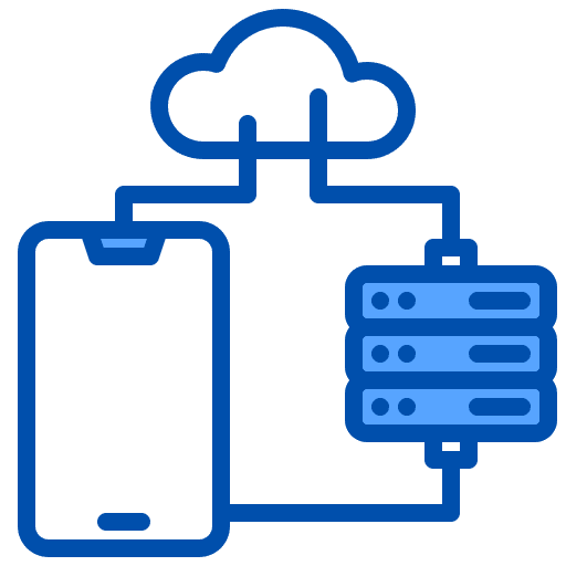 Server multimedia network data icon Server multimedia network data icon