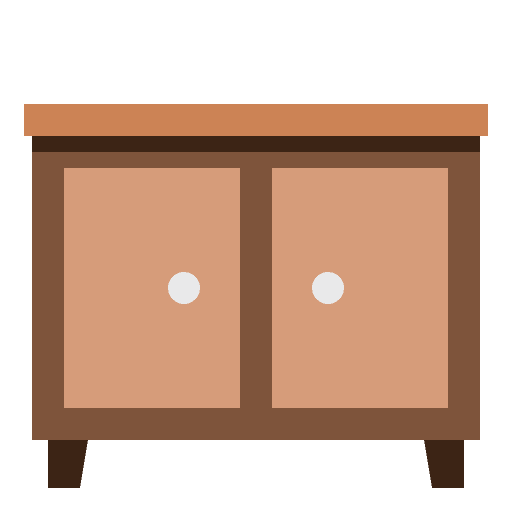Cabinet furniture house interior decorating icon