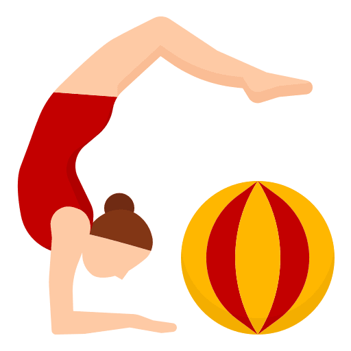 Gymnast acrobatic amusement park ball icon