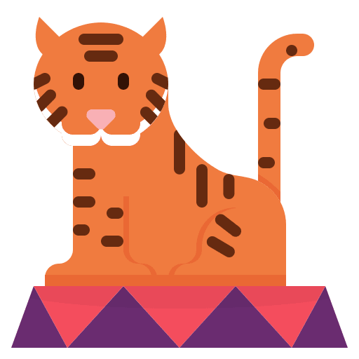 Tiger animals show amusement park icon