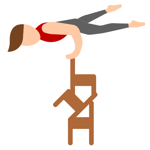 Acrobatic performer chair acrobatic icon