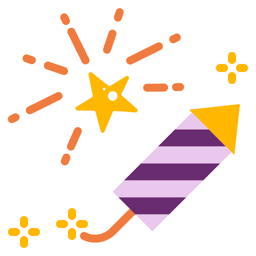 Fireworks festival birthday and party firecracker icon