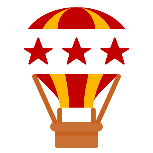 Hot air balloon entertainment fun amusement park icon