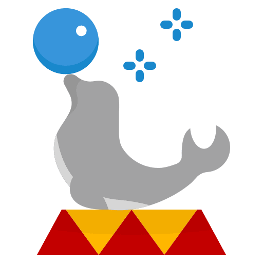Seal amusement park animals entertainment icon