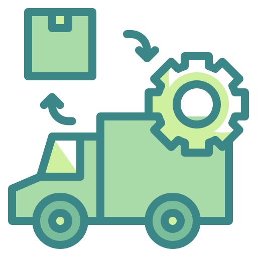 Supplies truck distribution shipping and delivery icon