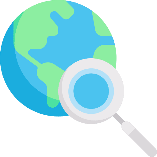 Earth investigation loupe history icon Earth investigation loupe history icon