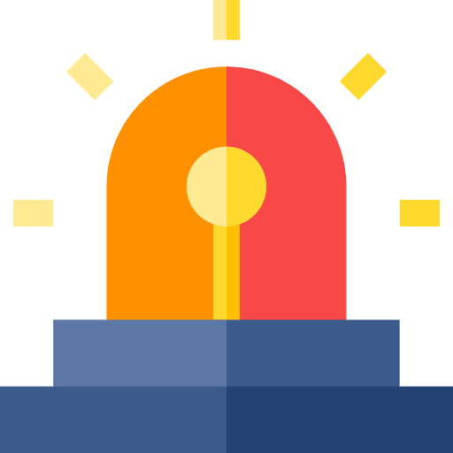Alarm red light alert security icon