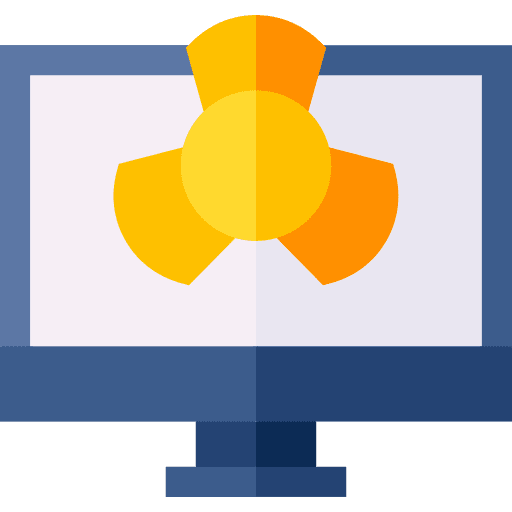 Nuclear technology monitor radiation icon Nuclear technology monitor radiation icon