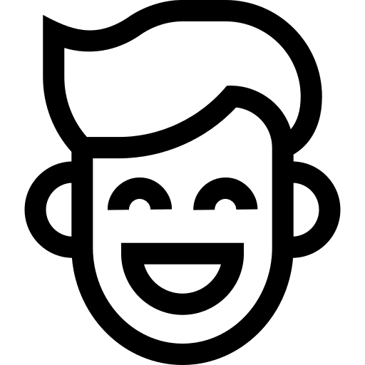 Happy human icon lineal icon