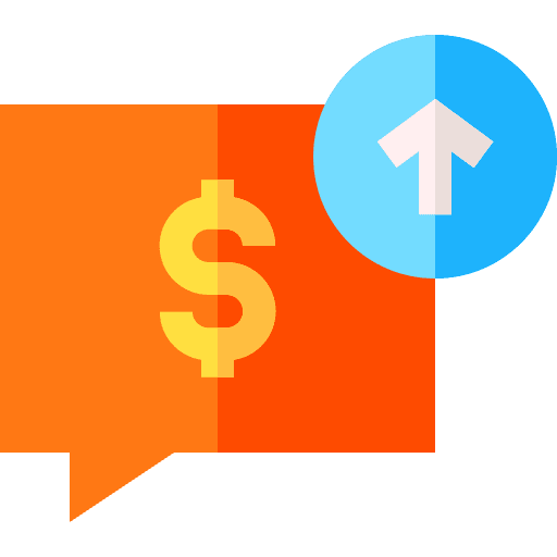 Bid dollar up arrow bid icon