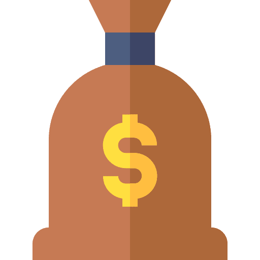 Money bag coins coin cost icon