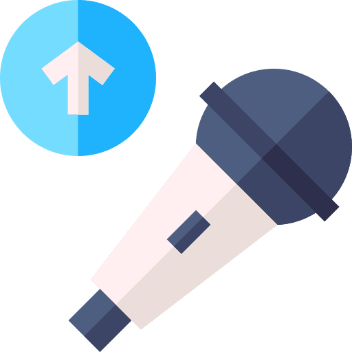 Upload communications multimedia microphone icon
