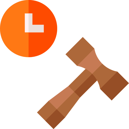 Countdown clock gavel auction icon Countdown clock gavel auction icon