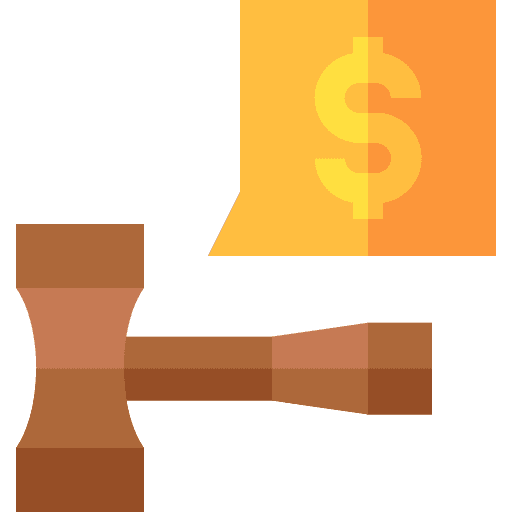 Auction business and finance gavel dollar icon Auction business and finance gavel dollar icon