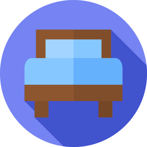 Single bed holidays bedroom room icon Single bed holidays bedroom room icon