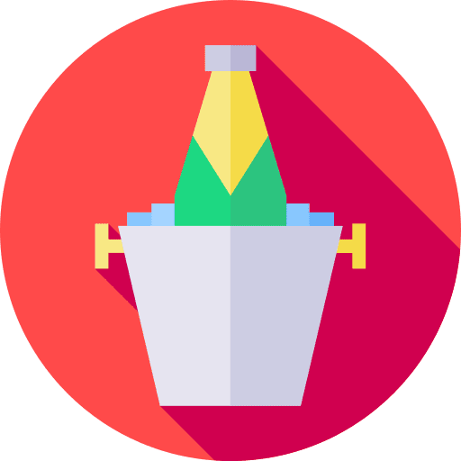Champagne ice bucket alcoholic drink beverage icon Champagne ice bucket alcoholic drink beverage icon