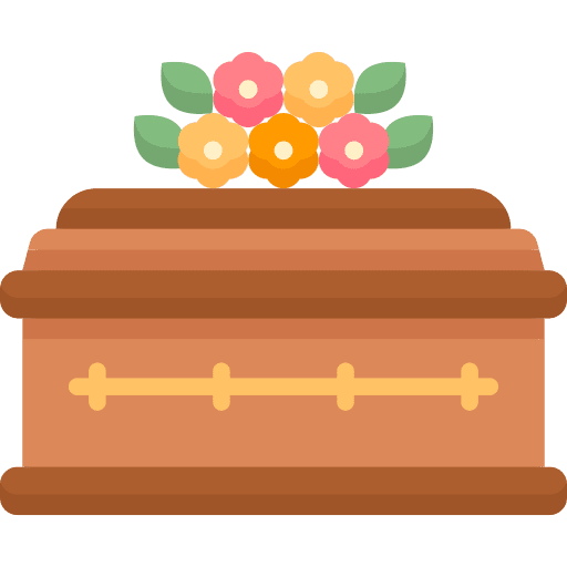 Coffin mourning funeral tomb icon