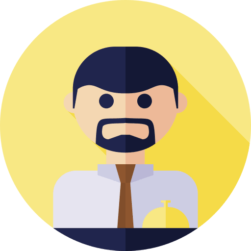Receptionist man avatar holidays icon Receptionist man avatar holidays icon