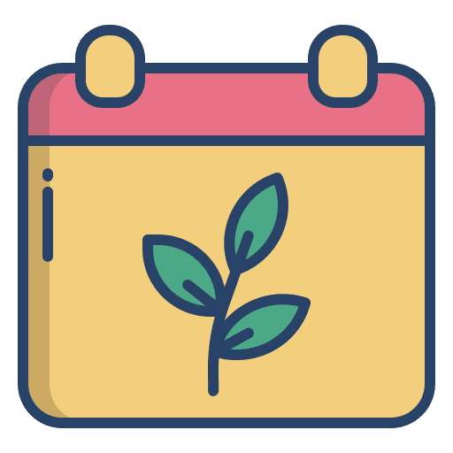 Calendar time and date nature leaf icon