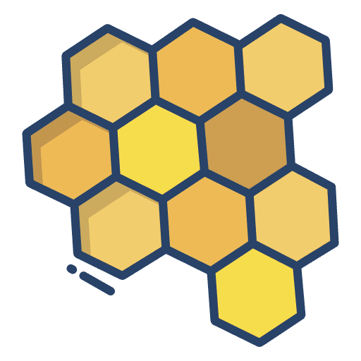 Honey bee honeycomb beehive icon
