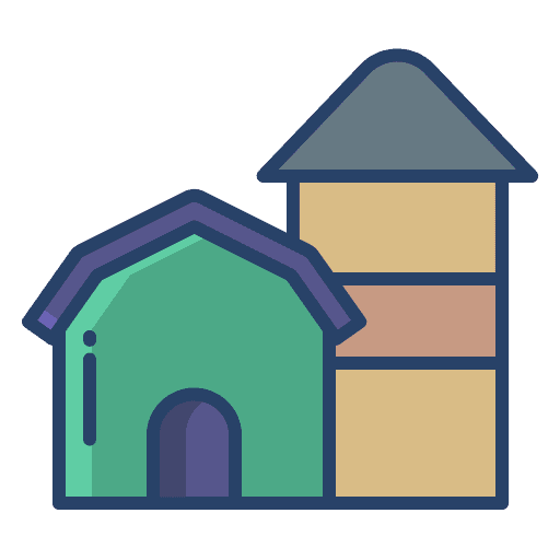 Farm house farm farming and gardening warehouse icon Farm house farm farming and gardening warehouse icon