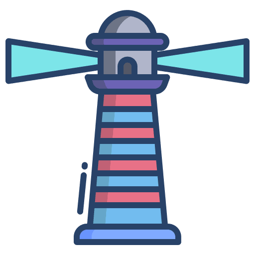 Lighthouse architecture and city buildings security icon Lighthouse architecture and city buildings security icon