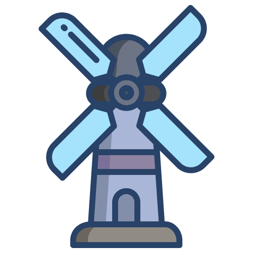 Windmill ecological farming and gardening farm icon Windmill ecological farming and gardening farm icon