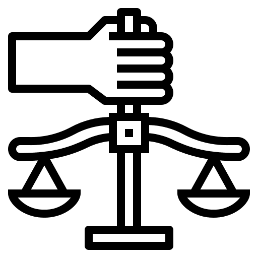 Law justice scale hand law icon