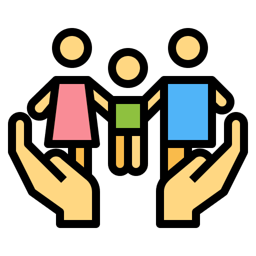 Family take care child family icon