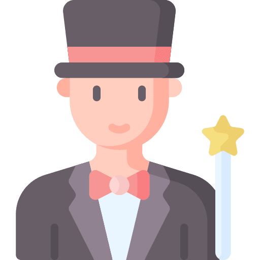 Magician people caucasian man icon
