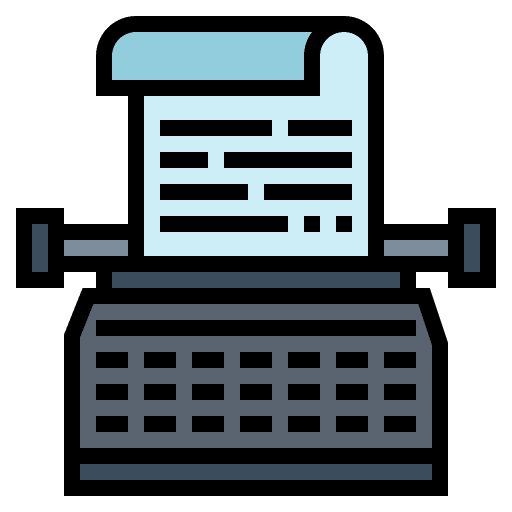 Typewriter communication content copywriting icon Typewriter communication content copywriting icon