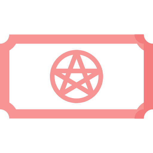 Ticket magic show pentagram star icon Ticket magic show pentagram star icon