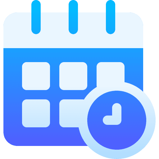 Calendar follow up clock date icon