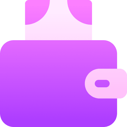 Cash commerce and shopping money deposit purse icon