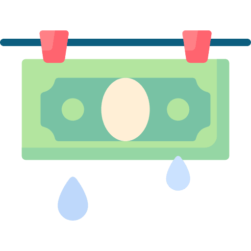 Money laundering corruption interface money icon
