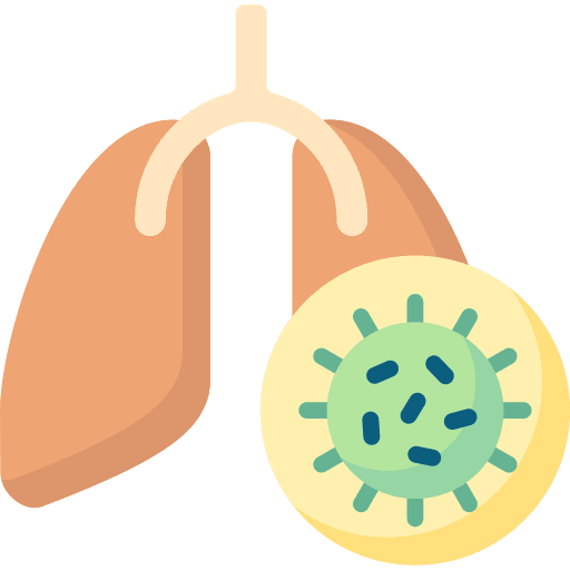 Pulmonary healthcare and medical lungs infected icon