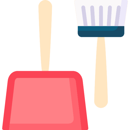 Scoop brush cleaner broom icon