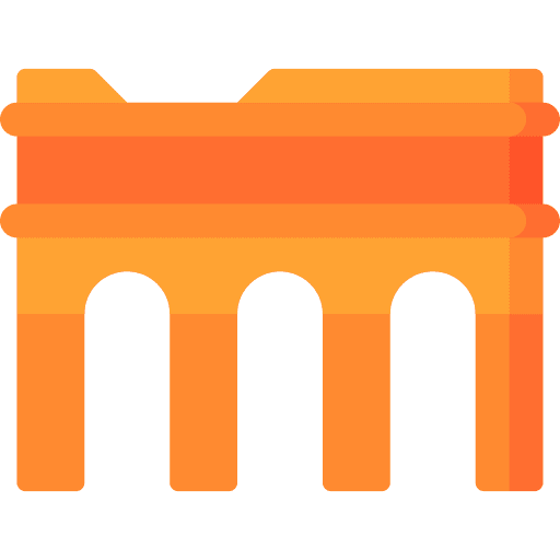 Aqueduct ancient architectonic monuments icon