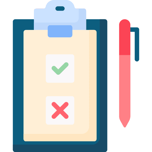Survey check list files and folders clipboard icon